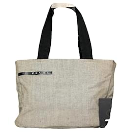 Borsa a mano in cotone nero Prada