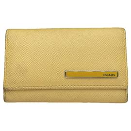 Beige Lederhandtasche von Prada