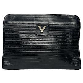 Autre Marque MARIO VALENTINO Clutch in pelle nera