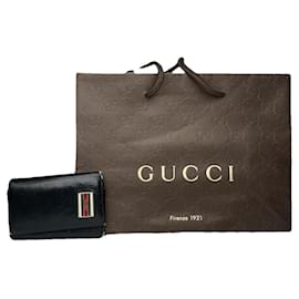 Borsa in pelle nera intrecciata Gucci