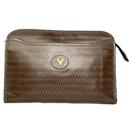 Autre Marque MARIO VALENTINO Braune Leder-Clutch