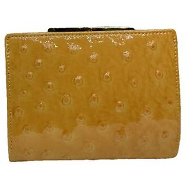 Autre Marque Cartera de cuero patentado amarillo Kansai Yamamoto