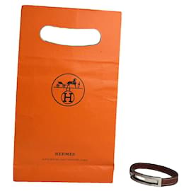 Hermès Bracelet Charnière Brown Leather Bracelet