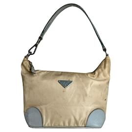 Borsa a mano in poliestere blu Prada Re-Edition 2005 con zip
