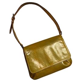 Borsa a mano in pelle verniciata gialla Baggy di Louis Vuitton