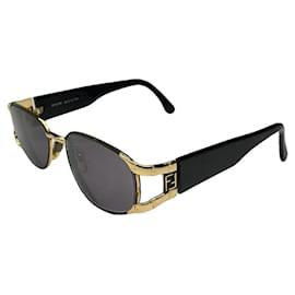 Fendi schwarze Metallsonnenbrille