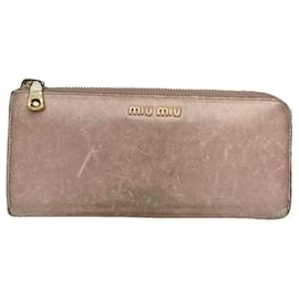 Portafoglio in pelle beige Miu Miu