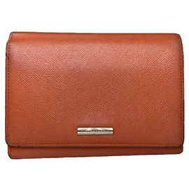 Carteira de couro laranja Burberry