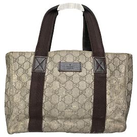 Borsa a mano in pelle grigia Gucci Ophidia