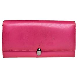 Dior Lady Dior Pink Patent Leather Wallet
