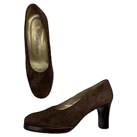 Talons en cuir marron Yves Saint Laurent