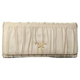 Prada Beige Leather Wallet