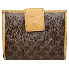 Céline Celine Triomphe Vintage Brown Leather Wallet