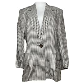 Cappotto Dior in lana pied-de-poule bianco e nero