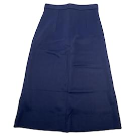 Falda de viscosa azul marino Dior
