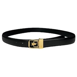 Cinturón de cuero negro Celine Triomphe - Céline