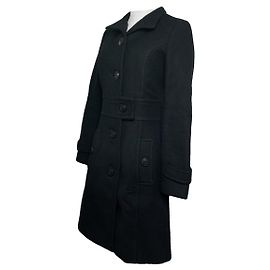 Abrigo trench de lana negra Sandringham de Burberry