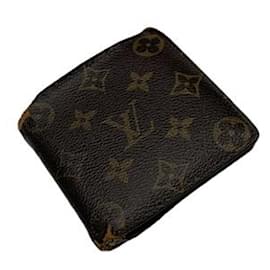 Billetera de cuero marrón Louis Vuitton Pont 9