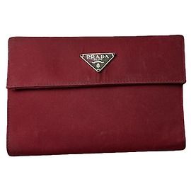 Cartera de cuero rojo Prada