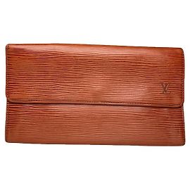 Louis Vuitton Louise Brown Leder Geldbörse
