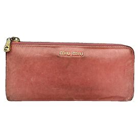 Miu Miu Orange Leather Wallet