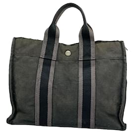 Borsa a mano in cotone nero Hermès