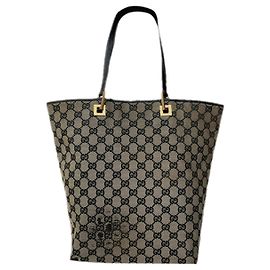 Borsa a mano in cotone beige Gucci Jackie Vintage