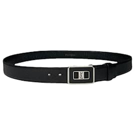 Ceinture en cuir noir Yves Saint Laurent