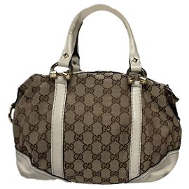 Borsa a mano in tessuto beige Gucci Jackie Vintage