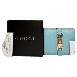 Carteira de couro turquesa Gucci Zumi