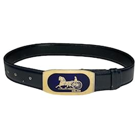 Celine Triomphe schwarze Leder-Gürtel - Céline