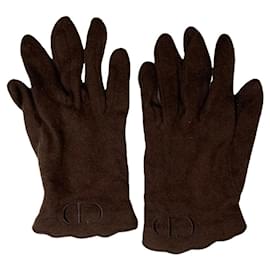 Dior braune Wollhandschuh