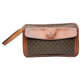 Celine Triomphe Vintage Braune Leder Clutch Tasche - Céline
