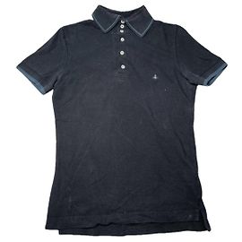 Camisa polo de algodón azul marino Vivienne Westwood