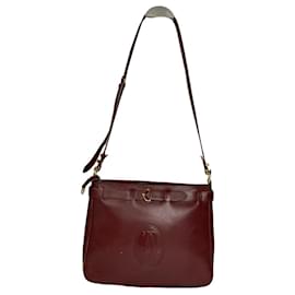 Bolso de mano de cuero patent burdeos Cartier Seau