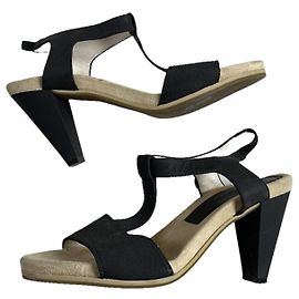 Tacco in pelle nera Jil Sander