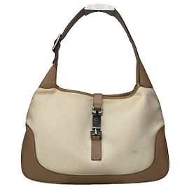 Borsa a mano in pelle beige Gucci Jackie Vintage