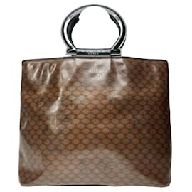 Celine Ring Handtasche aus braunem Lackleder - Céline