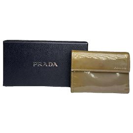 Prada Khaki Patent Leather Wallet
