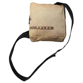 Borsa a mano in cotone beige di Prada