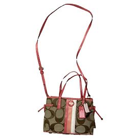 Sac à main en cuir marron Sufflette Signature Coach