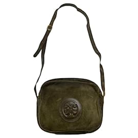 Borsa a mano in cotone verde Fendi Baguette