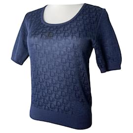 Maglione in lana Dior Oblique Monogram blu navy