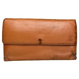 Louis Vuitton Louise Brown Leder Geldbörse