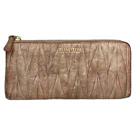 Miu Miu Beige Leather Wallet