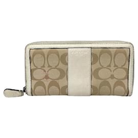 Portafoglio in pelle beige Coach