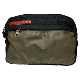 Prada schwarze Polyester-Clutch