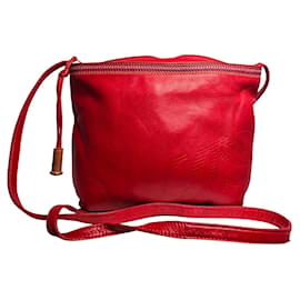 Borsa a mano in pelle rossa Flamenco Loewe