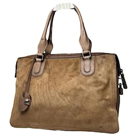 Borsa in pelliccia marrone Marni