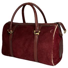 Bolso de viaje de cuero burdeos Cartier